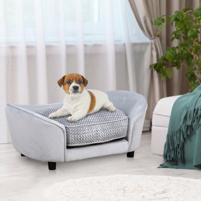 Grey dog sofa best sale