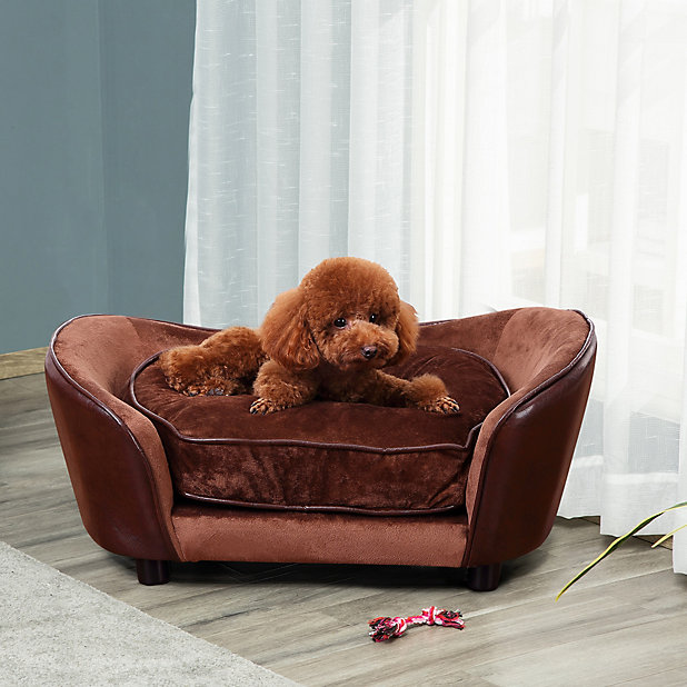 Pawhut Dog Sofa Chair W Legs Cushion