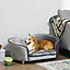 PawHut Dog Sofa Pet Chair, Kitten Bed Couch w/ Wooden Frame, Removable Cushion