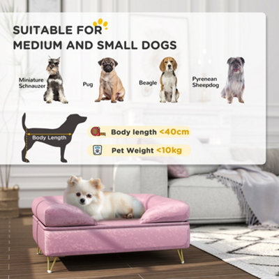PawHut Dog Sofa Pet Couch w/ Removable Backrest Cushion Washable