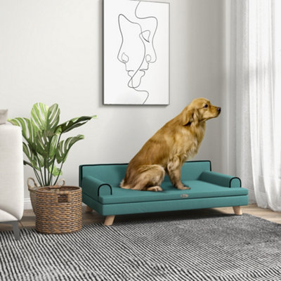 PawHut Dog Sofa w/ Legs, Water-Resistant Fabric for Large, Medium
