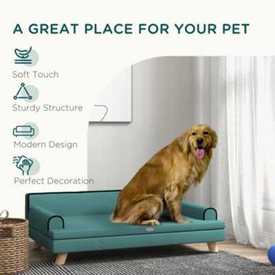 PawHut Dog Sofa w/ Legs, Water-Resistant Fabric for Large, Medium