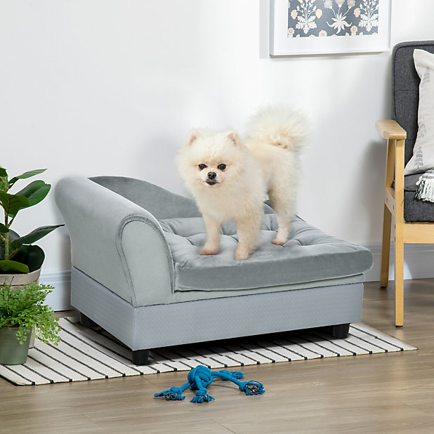 Pawhut Dog Sofa With Storage Pet Chair