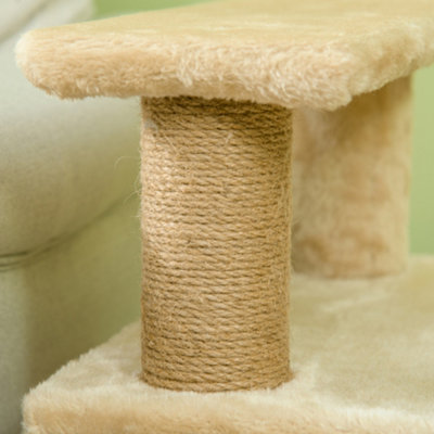 PawHut 4-Step Multi-Level Carpeted Cat Scratching Post Pet Stairs, Grey 4 Tier Stairs Dog Climber Sleeper Scratch | Canada