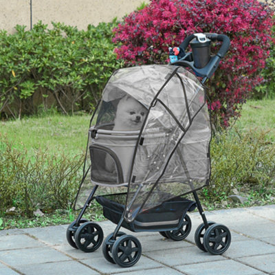 PawHut Dog Stroller with Rain Cover EVA Wheels Brake Basket Adjustable Canopy Price Comparisons | Compare The Build