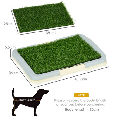 PawHut Dog Toilet Indoor w Artificial Grass Grid Panel Tray 46.5 x 34cm