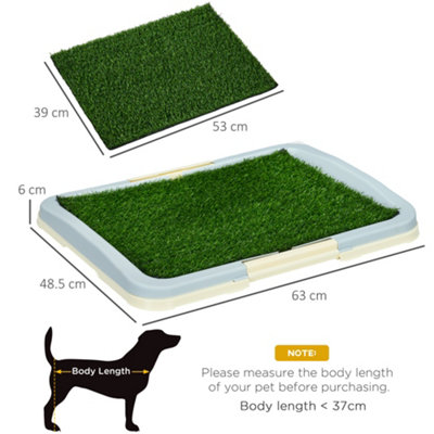 PawHut Dog Toilet Indoor w Artificial Grass Grid Panel Tray 63 x 48.5cm DIY at B Q