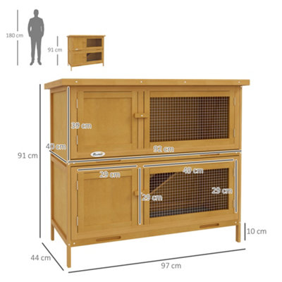 Double clearance decker hutch