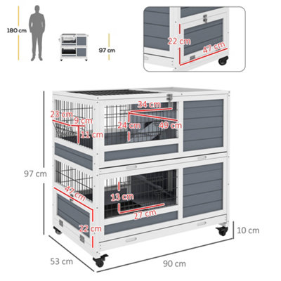 Double rabbit cage indoor hotsell