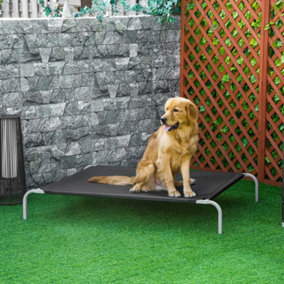 PawHut Elevated Pet Bed Cooling Raised Cot Style Bed for Extra Large Sized Dogs with Non-slip Pads Steel Frame