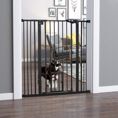 Dog stair gate with cat sale flap