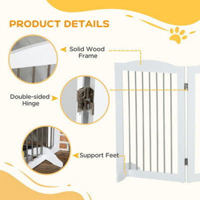 Curated visual reference: Gate For Irregularly Shaped Pet Areas Reference: Pawhut Foldable Dog Gate Freestanding Pet Gate With Two Support