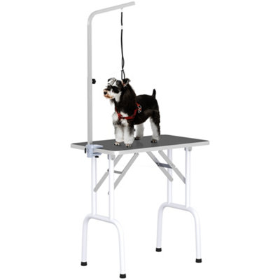 PawHut Foldable Dog Grooming Table Adjustable Arm for Small Dogs 81x49x80 cm