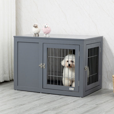 TRIXIE Pet Home Furniture Style Dog Crate, Gray, Small 