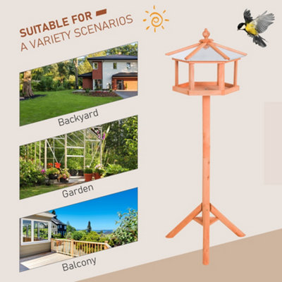 PawHut Garden and Backyard Bird Feeder Coop Table Station - 6