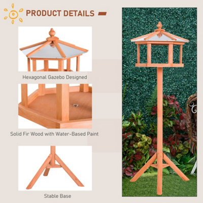 PawHut Garden and Backyard Bird Feeder Coop Table Station - 7