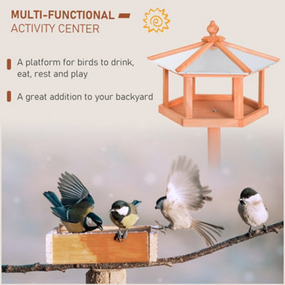PawHut Garden and Backyard Bird Feeder Coop Table Station - 4