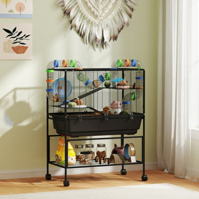 Photo inspiration: Fresh Look at Pawhut Hamster Cage 3 Tier Gerbil Cage On Wheels With