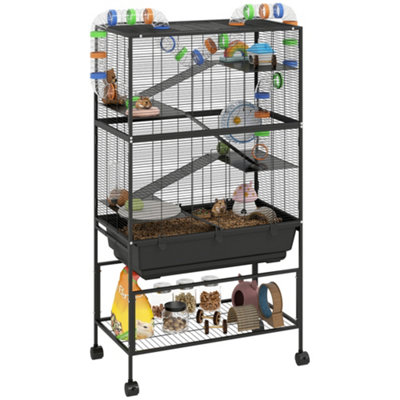 Photo inspiration: Visual Reference: Pawhut Hamster Cage 5 Tier Gerbil Cage On Wheels With