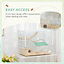 PawHut Hamster Cage, Gerbil Cage w/ Deep Bottom, Litter Area, Wooden Ramp, Platforms, Hut, Exercise Wheel, for Small Rodents