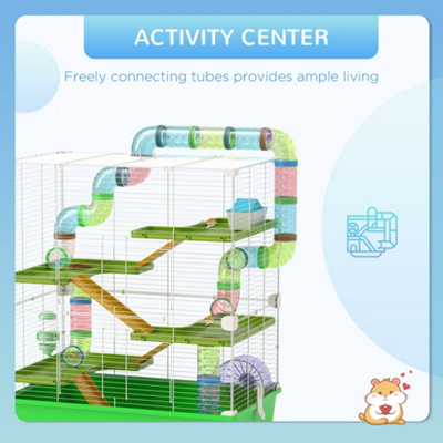 Photo inspiration: Pawhut Hamster Cage W Water Bottle Exercise Wheel Tubes Ramps Photo Inspiration