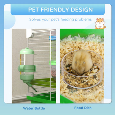Photo inspiration: Pawhut Hamster Cage W Water Bottle Exercise Wheel Tubes Ramps Photo Inspiration