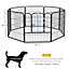 PawHut Heavy Duty 8 Panel Dog Play Pen Pet Playpen for Puppy Rabbit Enclosure Foldable Indoor Outdoor 80 x 80 cm