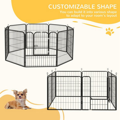 PawHut Heavy Duty 8 Panel Dog Play Pen Pet Playpen for Puppy Rabbit Enclosure Foldable Indoor Outdoor 80 x 80 cm - 4
