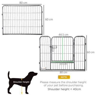 PawHut Heavy Duty Dog Pen with 2 Doors 16 Panels Dog Playpen