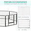 PawHut Heavy Duty Dog Pen with 2 Doors, 16 Panels Dog Playpen, Portable Puppy Pen for Indoors, Outdoors, 60H cm