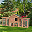 PawHut Large Chicken Coop Backyard Hen Cage Wooden Poultry House w/ Nesting Box Run