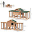 PawHut Large Chicken Coop Backyard Hen Cage Wooden Poultry House w/ Nesting Box Run