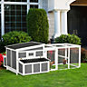 PawHut Large Chicken Coop with Run Hen House Poultry Crate w/ Nesting Box Tray Perches