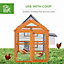 PawHut Large Chicken Run, Wooden Chicken Coop w/ Combinable Design - Orange