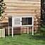 Pawhut Large Elevated Indoor Outdoor Wooden Rabbit Hutch w/ Asphalt Roof, Tray