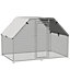 PawHut Large Metal Walk-In Chicken Coop Run Cage w/ Cover Outdoor, 280 x 193.5 x 195 cm