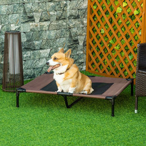 PawHut Large Pet Cot Portable Dog Cat Sleep Bed Elevated Camping Outdoor Brown