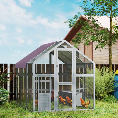 PawHut Large Walk In Chicken Run for 6-8 Poultries, 1.7 x 1.8 x 1.8 m