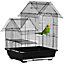 PawHut Metal Bird Cage for Parrot, Cockatiel, Budgie, Finch, Canary w/ Food Containers, Swing Ring, Tray Handle, 39 x 33 x 47cm