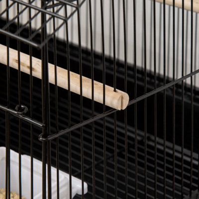 PawHut Metal Bird Cage Small w/ Perch Food Container Handle for Finch Canary - 8
