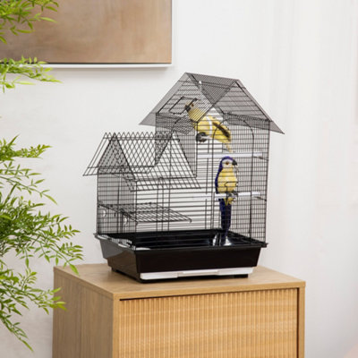 PawHut Metal Bird Cage, With Plastic Perch, Swing Ring, Handle, 39 x 33 x 47cm Price Comparisons | Compare The Build
