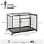 PawHut Metal Dog Cage Kennel Locking Door & Wheels Removable Tray Openable Top For Extra Large Pets 125 x 76 x 81 cm