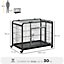 PawHut Metal Dog Cage Kennel Locking Door & Wheels Removable Tray Openable Top For Large Pets 109.5 x 71 x 78 cm