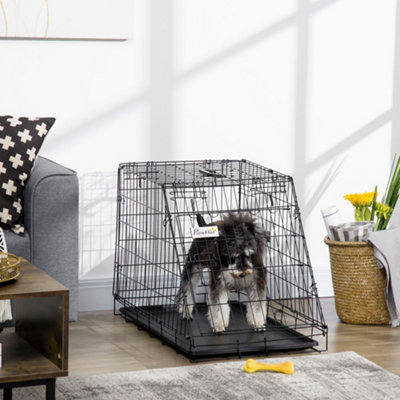 Small dog store crate for car