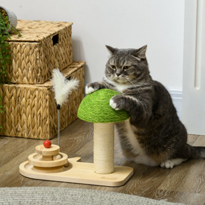 Round cat clearance scratcher with ball