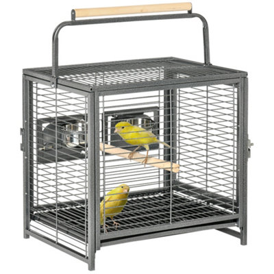 PawHut Parrot Cage Travel Carry Pet Bird Cage Cockatiel w Metal