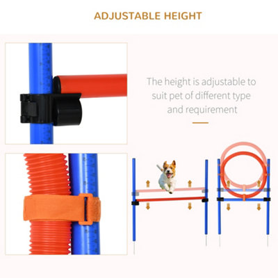 PawHut Pet Agility Training Equipment Dog Play Run Jump Obedience Training Set Adjustable (Pole + Hoop + Hurdle) - 7