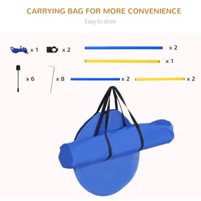 PawHut Pet Agility Training Equipment Dog Play Run Jump Obedience Training Set Adjustable (Poles + Hurdle + Tunnel + Lunch Box) - 5