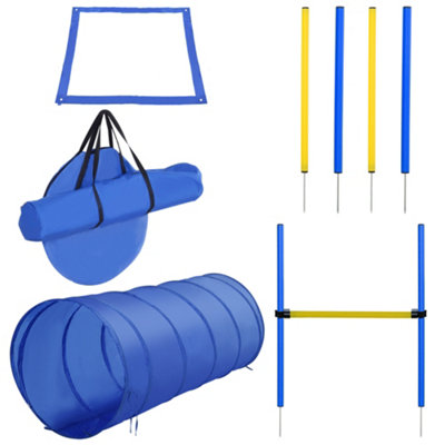 KATZEIST Agility Training Equipment For Dogs, Dog Agility Course Backyard Set Dog Obstacle Course Play Kit Indoor Outdoor Games Includes Dog Tunnel, Weave Poles,Jumping Hurdle