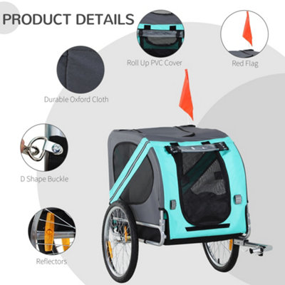PawHut Pet Bicycle Trailer Dog Cat Bike Carrier Water Resistant